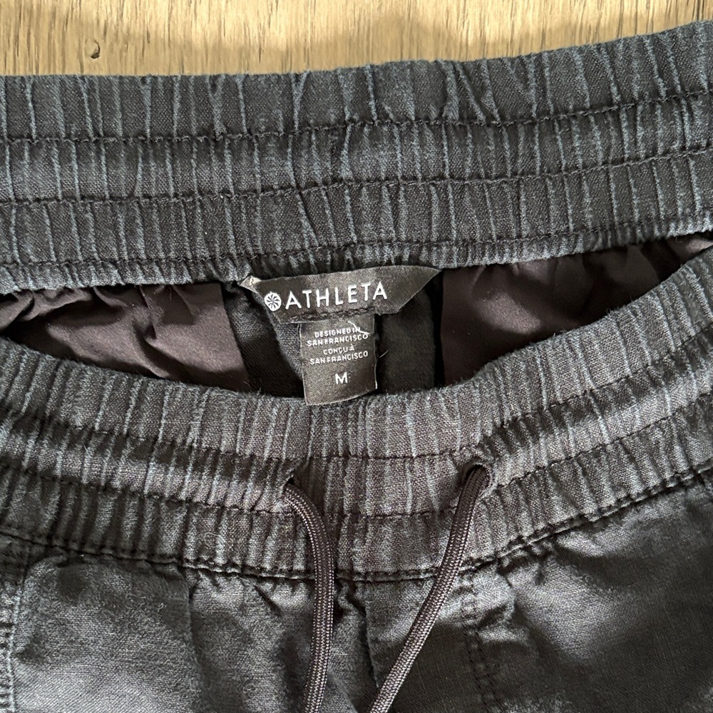 Athleta Charcoal Elastic Waist Shorts - Picture 2 of 9